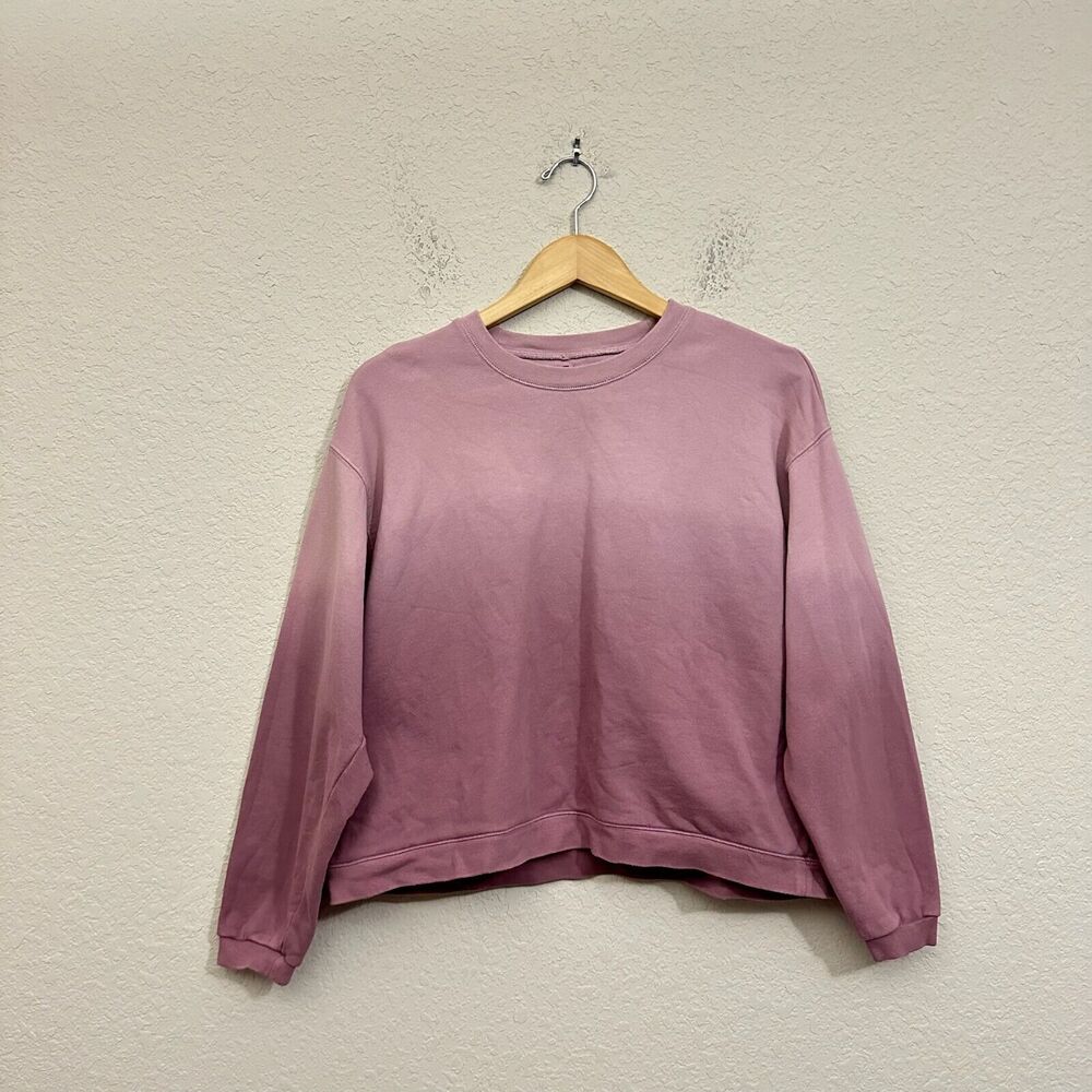 MADEWELL Dip-Dye (Re)sourced Cotton Swing Sweatshirt Ombre Pink/Purple